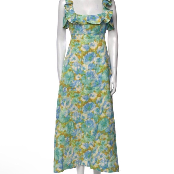 Zimmermann Blue and Green Backless Dress - Picture 2 of 9
